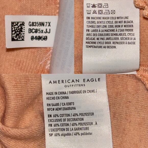 American Eagle Orange Floral Top woman's size small off the shoulder - Picture 16 of 16